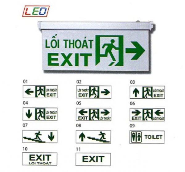 Đèn exit KENTOM 1 mặt lắp chung cư