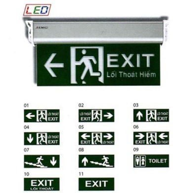 Đèn exit KENTOM 2 mặt loại chống bụi bẩn