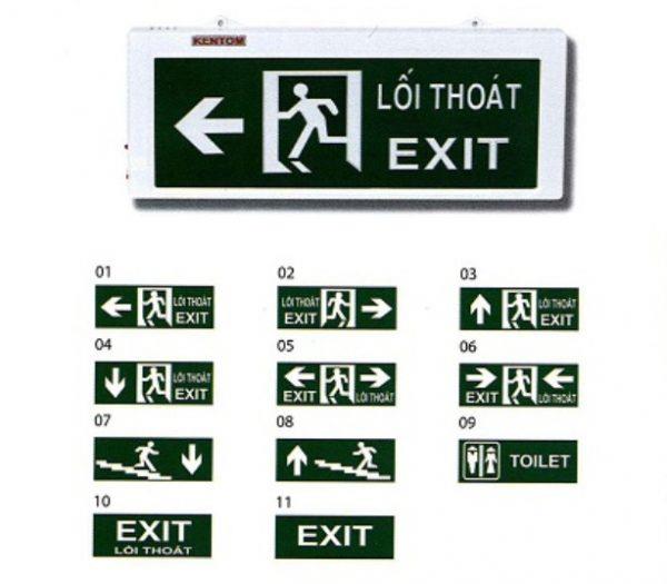 Đèn exit KENTOM 2 mặt thời gian sáng 3h