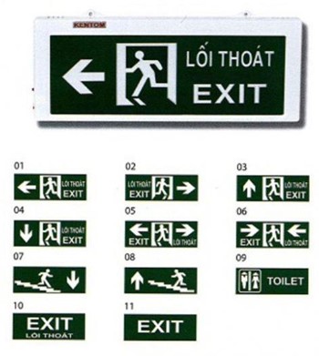 Đèn exit KENTOM 2 mặt thời gian sáng 3h