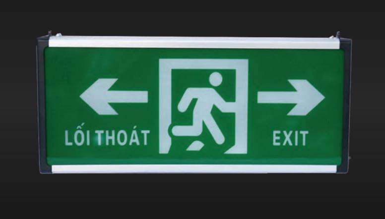 Đèn Exit thường chỉ hướng 2 bên Lilang