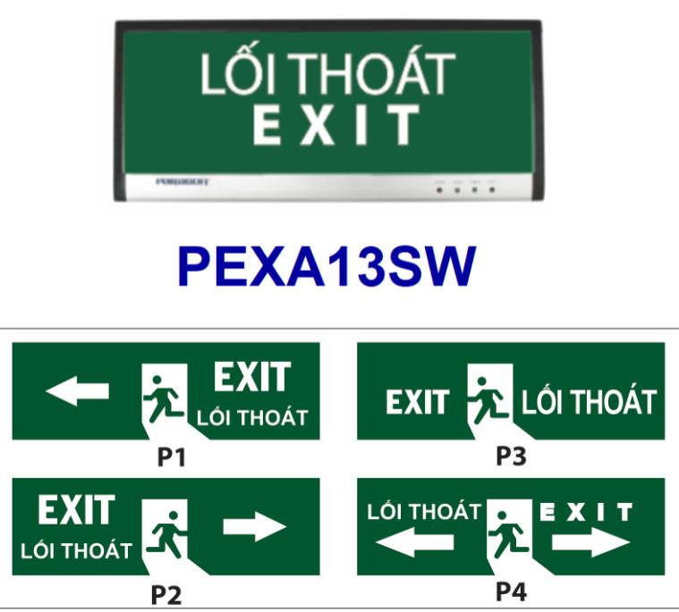 Đèn exit PEXA13SW loại 1 mặt không chỉ hướng